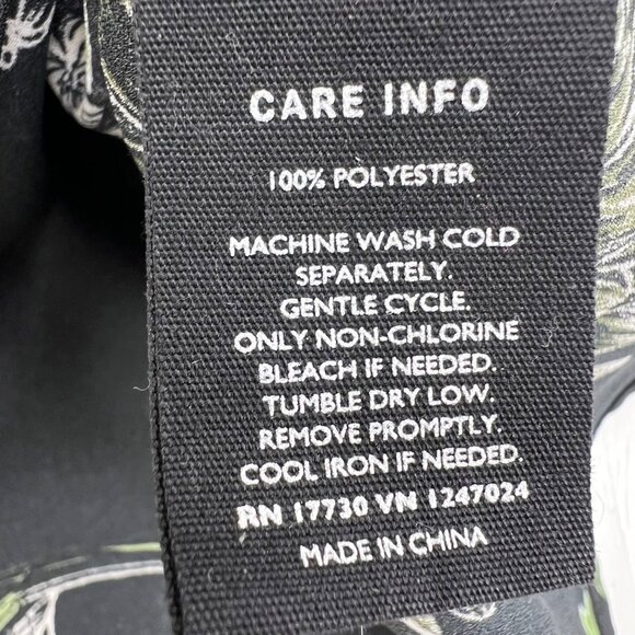 Who What Wear Black Floral Long Sleeve Blouse With Tie Neckline & Cuff Buttons W - Picture 6 of 7